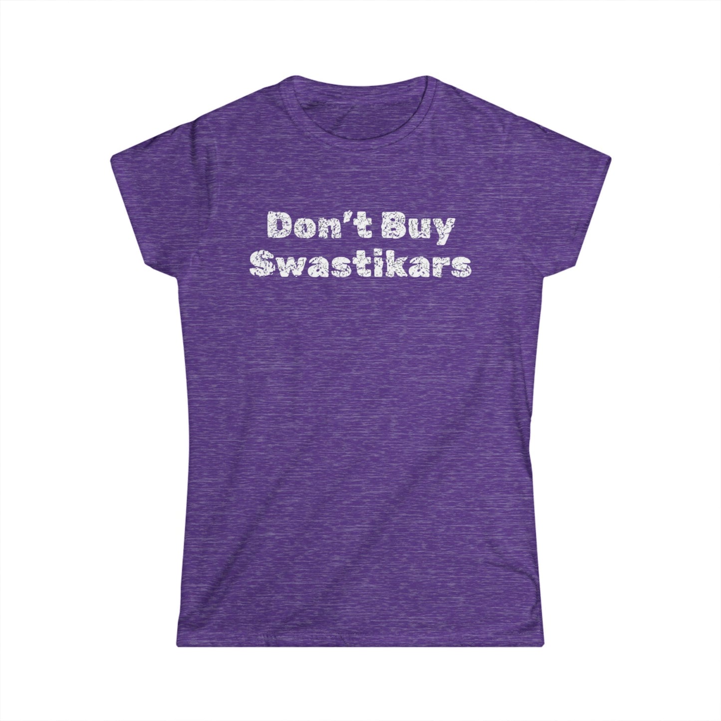 "Don't Buy Swastikars" - Women's Black Softstyle Tee Statement Shirt